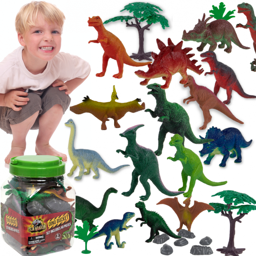 Dinosaurs Figures Large Set in Jar + Accessories 40 Pcs 5-13 cm Boley – 3