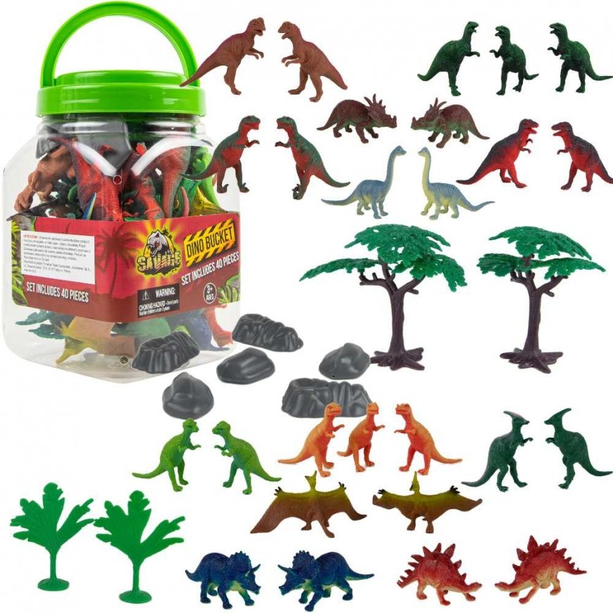 Dinosaurs Figures Large Set in Jar + Accessories 40 Pcs 5-13 cm Boley – 5