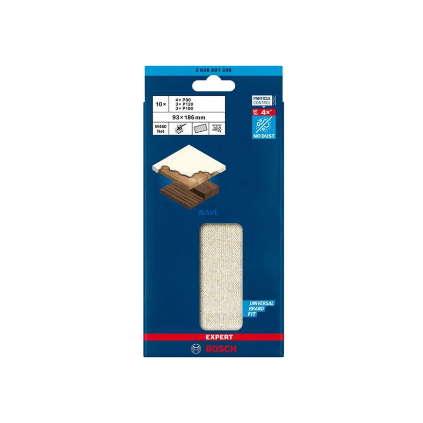 Grinding grid Bosch M480 93x186 mm P80/120/180 10 pcs.