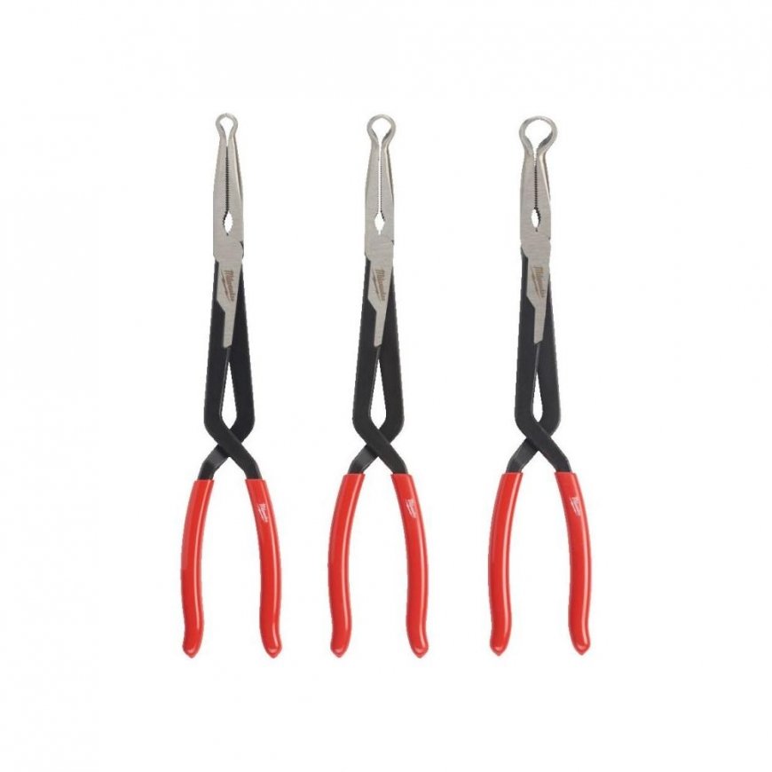 MILWAUKEE LONG PLIERS WITH RING JAWS SET (8, 12,7,19mm)
