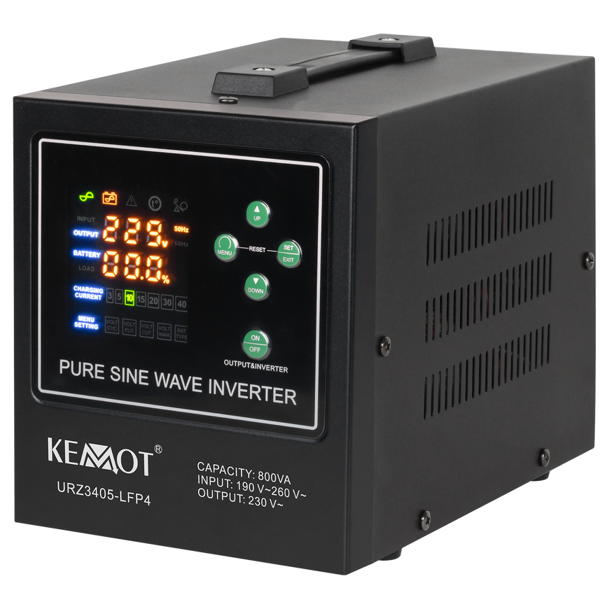 KEMOT PROsinus-800-LFP4 emergency power inverter with pure sine wave and charging function 12V 230V 800VA/500W – 2