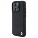 Case BMW BMHCP16X23RCGPK iPhone 16 Pro Max 6.9" black/black hardcase Sign Leather Crossing Lines Pattern