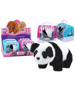 Lean Toys Interactive Plush Panda In Rožinė Mėlyna Transporter