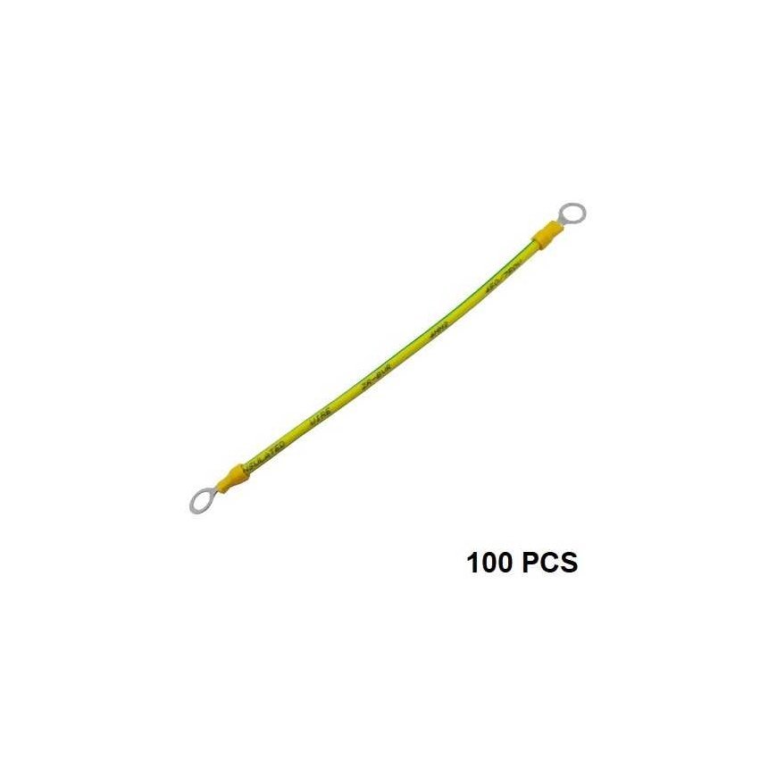 Hismart Grounding cables with connectors for solar modules, copper, 4 mm2, 20 cm, 100 pcs.