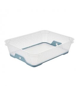 Mini basket A5 with non-slip Jonas 26,5x20x7cm transparent|blue