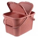 Mini basket A5 with non-slip Jonas 26,5x20x7cm transparent|blue