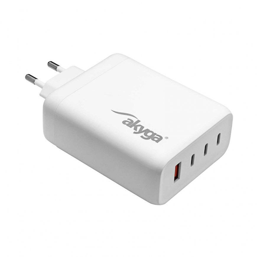 Wall charger Akyga AK-CH-24 140W 3x USB-C + USB-A PD GaN 5-28V |
