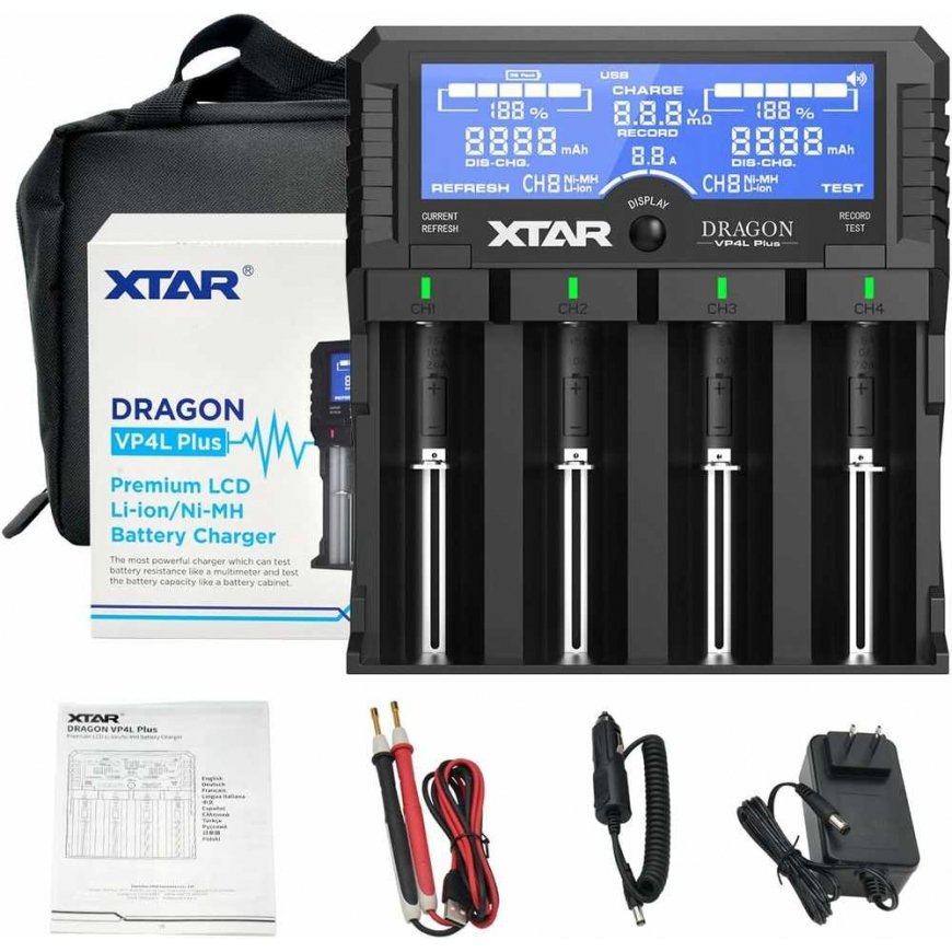 XTAR Dragon VP4L Plus Baterijų įkroviklis – 5