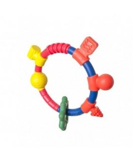 Multi-edged "Brain Builders" chewer "ORBITA" 3 months+ / Two Hands Dangling Ring