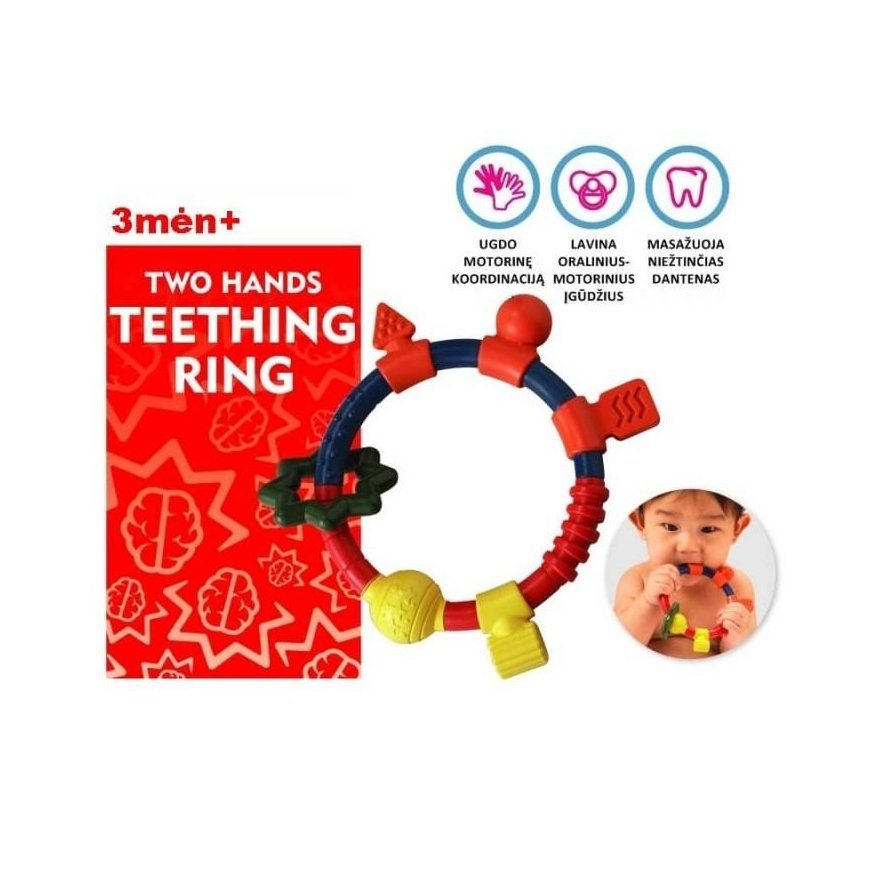 Multi-edged "Brain Builders" chewer "ORBITA" 3 months+ / Two Hands Dangling Ring – 5