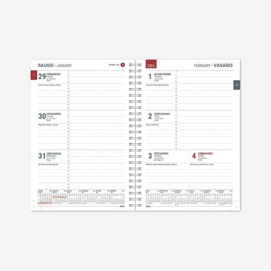 Timer Calendar MANAGER Spirex Week 2024, A5, PU, dark green – 3