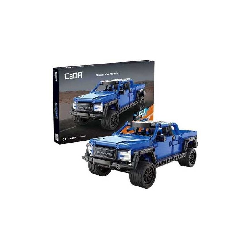 Klocki Konstrukcyjne CaDA Blue samochód Chassis terenowy Smash Off-Roader Pull-back 390 parts