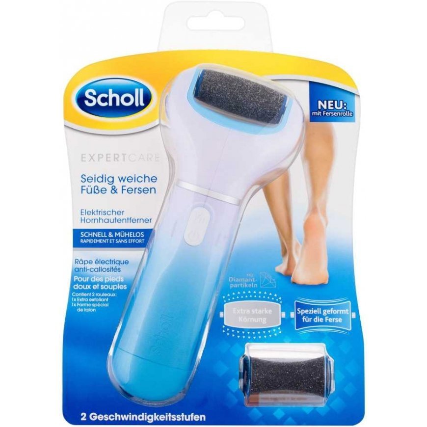 Scholl Velvet Smooth - Elektrinė koja dildė ir vidutinio šiurkštumo sukama galvutė