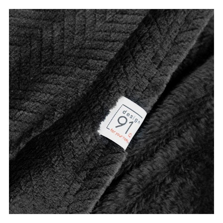 Eurofirany DESIGN 91 CINDY5 Soft and gentle blanket with embossed Christmas tree pattern, 150X200 cm, color: black – 2