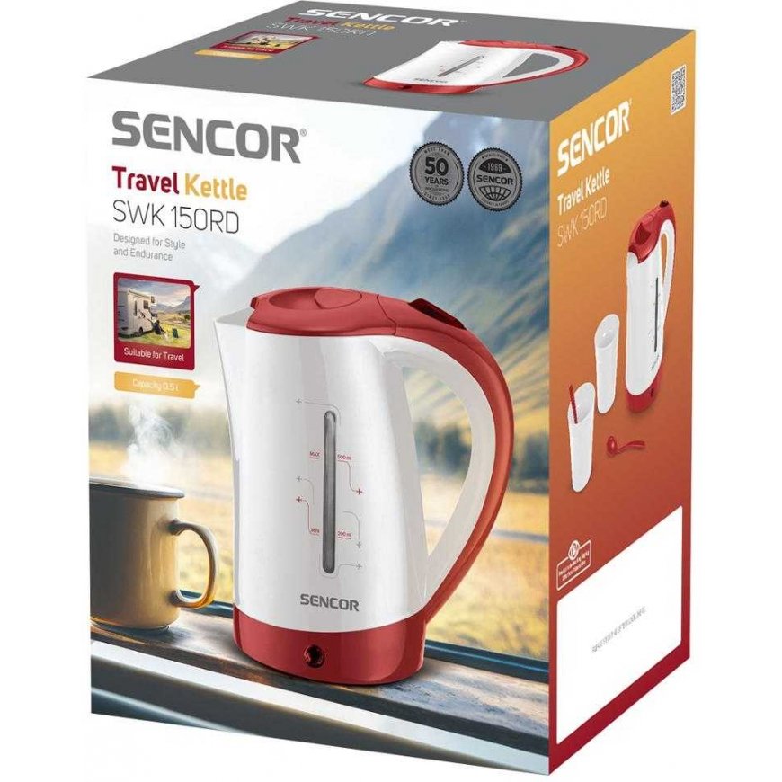 Sencor travel electric kettle 0.5l with 2 cups SWK150RD – 3