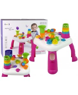Lean Sport Lean Toys Interaktyvi mokomoji stalo kamuoliukų rūšiavimo skaidrė rožinė