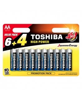 TOSHIBA AA alkaline batteries 10 pack