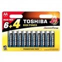 TOSHIBA AA alkaline batteries 10 pack TOSHIBA AA alkaline batteries 10 pack