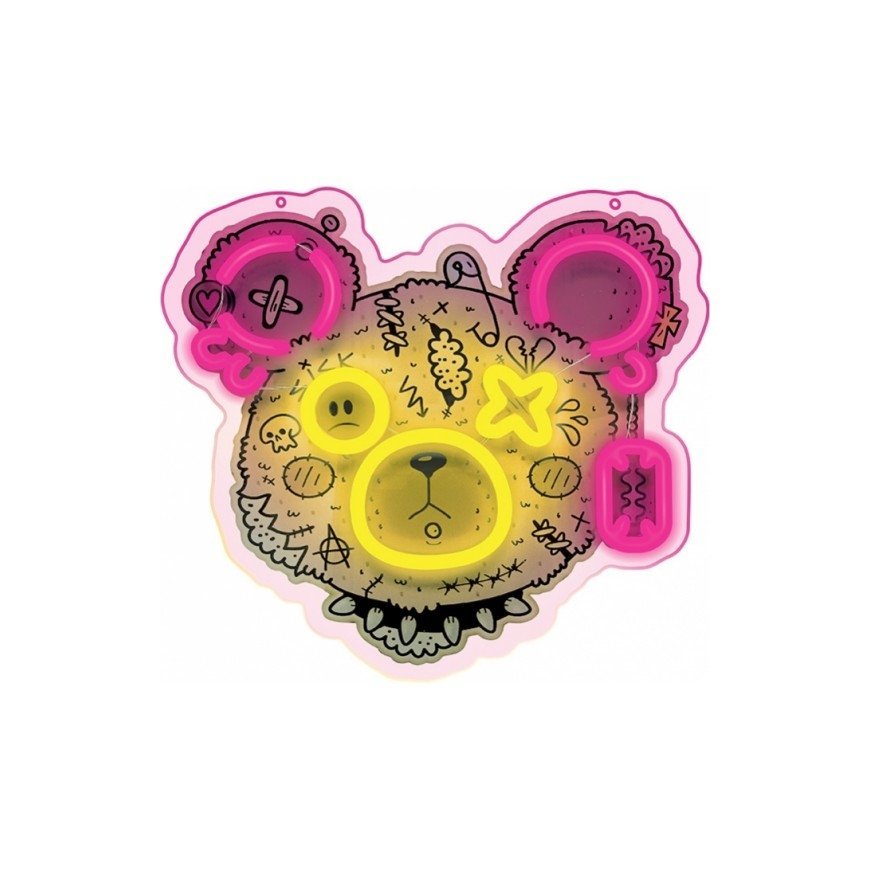 Neon ART LED PUNK TEDDY BEAR pink-yellow FLA01 Forever Light – 2