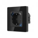 EXTRALINK SMART LIFE WALL SOCKET OUTLET 230V + SINGLE FRAME, WIFI , 1 X USB A, 1 X USB C, BLACK