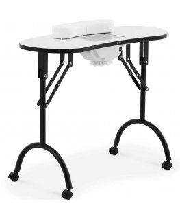 Physa Desktop vanity manicure table with vacuum cleaner, foldable on wheels, 90 x 42 x 73 cm, white