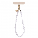 Dėklas UNIQ Coehl Perla Handstrap universalus sznurek do telefonu na rękę balta/baltas pearl Dėklas UNIQ Coehl Perla Handstrap universalus sznurek do telefonu na rękę balta/baltas pearl