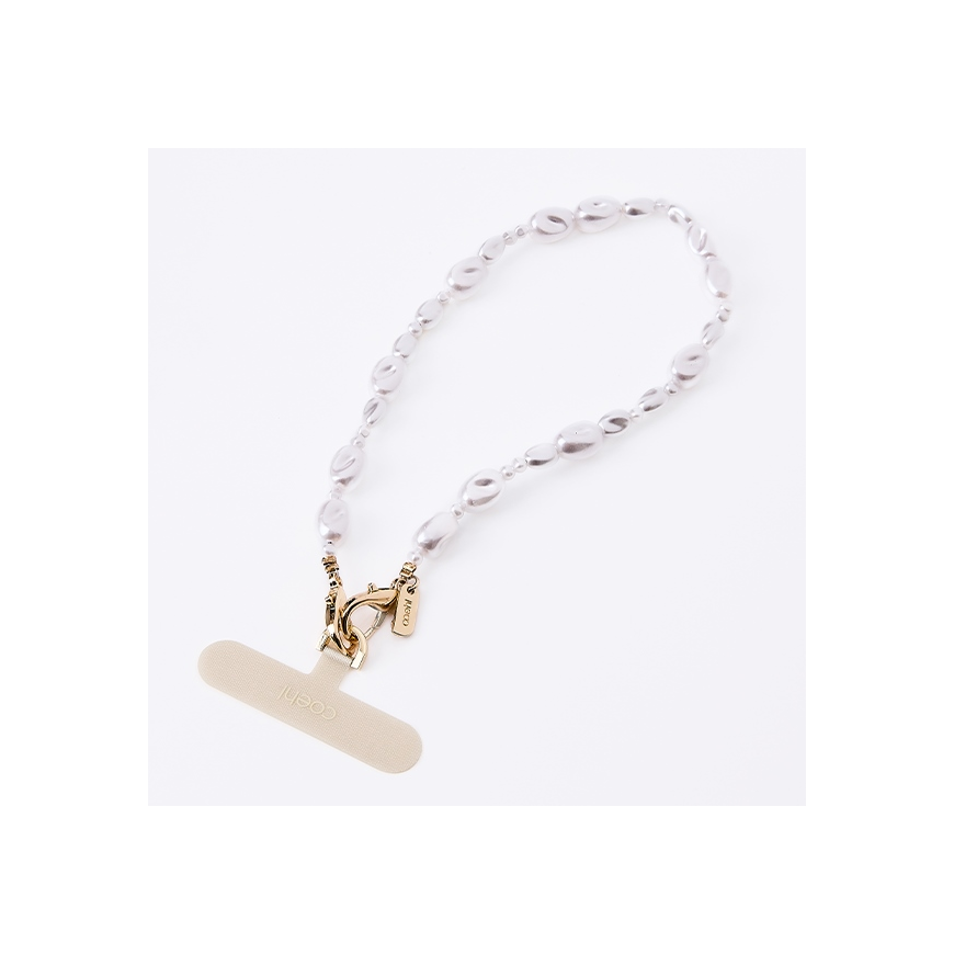 Case UNIQ Coehl Perla Handstrap universal sznurek do telefonu na rękę white/white pearl – 2