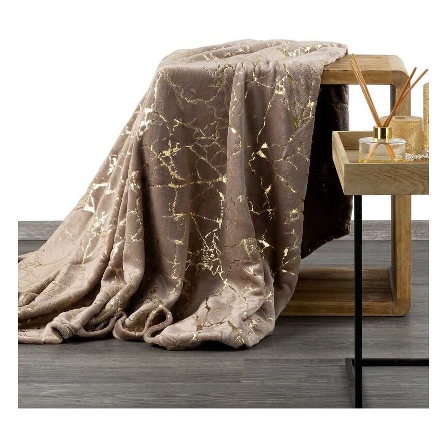 Eurofirany D91/K/GLAMO/BE+Z 150X200 BEIGE+GOLD