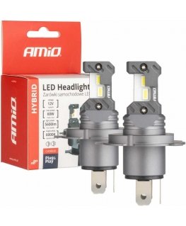 LED car bulbs hybrid series h4 h19 6000k canbus 60w amio-04114