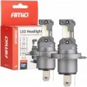 LED automobilių lemputės hibridinės serijos h4 h19 6000k canbus 60w amio-04114