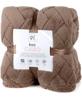 Eurofirany Koc narzuta 150x200 Caro sand color dark with microfiber D91
