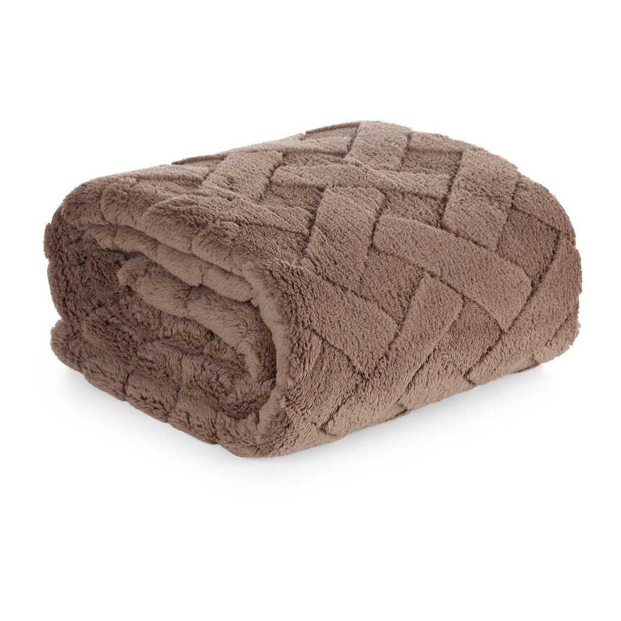 Eurofirany Koc narzuta 150x200 Caro sand color dark with microfiber D91 – 4