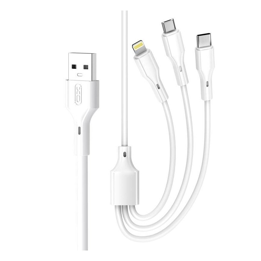 XO cable NB230 3w1 USB - Lightning + USB-C + microUSB 1,0m 2,4A