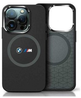 Case BMW BMHMP16S23SROK iPhone 16 6.1" black/black hardcase M Silicone Printed Ring MagSafe