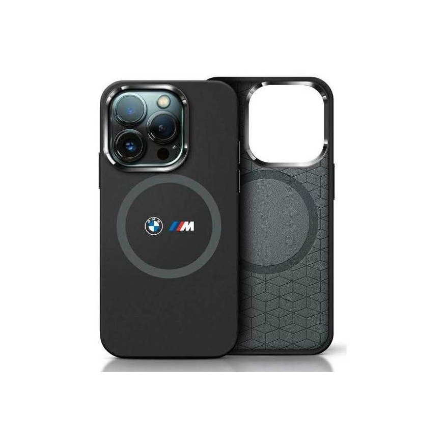 Case BMW BMHMP16S23SROK iPhone 16 6.1" black/black hardcase M Silicone Printed Ring MagSafe