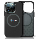 Case BMW BMHMP16S23SROK iPhone 16 6.1" black/black hardcase M Silicone Printed Ring MagSafe