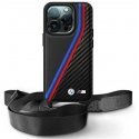 Dėklas BMW BMHCP16L23PSVTK iPhone 16 Pro 6.3" juoda/juodas hardcase M Edition Carbon Tricolor Lines & Strap Dėklas BMW BMHCP16L23PSVTK iPhone 16 Pro 6.3" juoda/juodas hardcase M Edition Carbon Tricolor Lines & Strap
