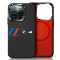 Case BMW BMHMP16X23SAXK iPhone 16 Pro Max 6.9" black/black hardcase Silicone Middle Stripe MagSafe