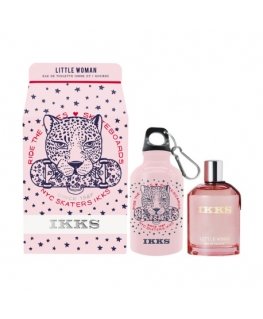 Set Ikks: Little Woman, Eau De Toilette, For Women, 100 ml + Little Woman, GWP Glass Water Bottle, Pink