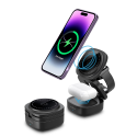 Maxlife MXWC-06 magnetic wireless charger 15W juodas 3in1 Maxlife MXWC-06 magnetic wireless charger 15W juodas 3in1
