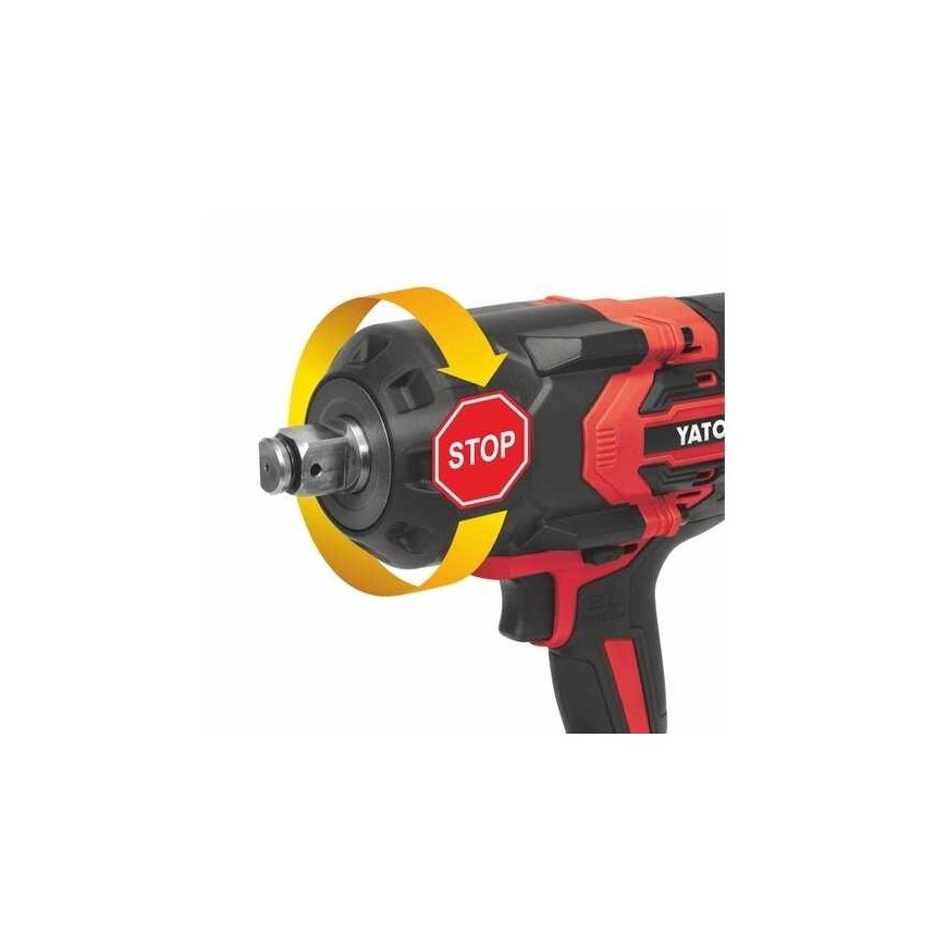 Yato Cordless Impact Wrench | 6AHBMC | 20 mm (3/4") | 2400 Nm | for use with M18 - M36 screws (YT-828073) – 3