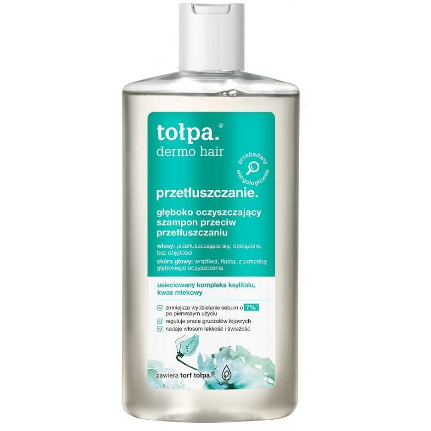 TOŁPA Dermo Hair Greasing Šampūnas giliai valanti priemonė nuo riebalavimosi 250 ml – 2