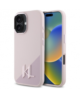 Case Karl Lagerfeld KLHMP16SSCMKMPCP iPhone 16 6.1" pink/pink hardcase Silicone Shadow Metal Initial MagSafe