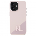 Dėklas Karl Lagerfeld KLHMP16SSCMKMPCP iPhone 16 6.1" rožinis/pink hardcase Silicone Shadow Metal Initial MagSafe