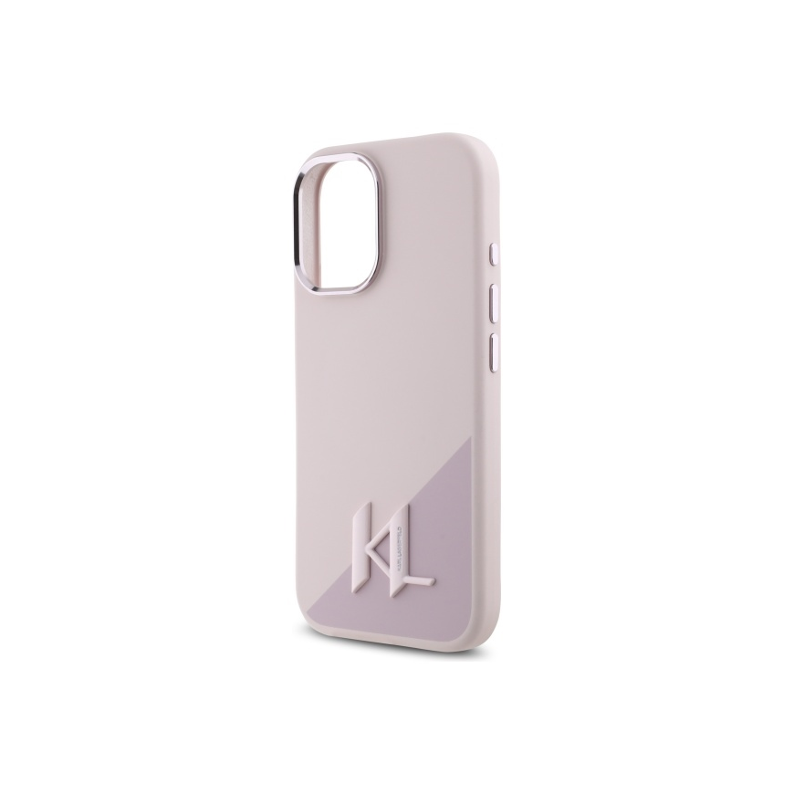 Case Karl Lagerfeld KLHMP16SSCMKMPCP iPhone 16 6.1" pink/pink hardcase Silicone Shadow Metal Initial MagSafe – 5
