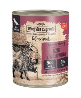 WIEJSKA ZAGRODA Beef with Wild Boar L – dry dog food – 9kg