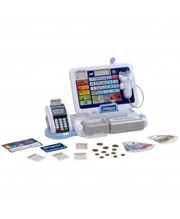Cash register with terminal and scanner