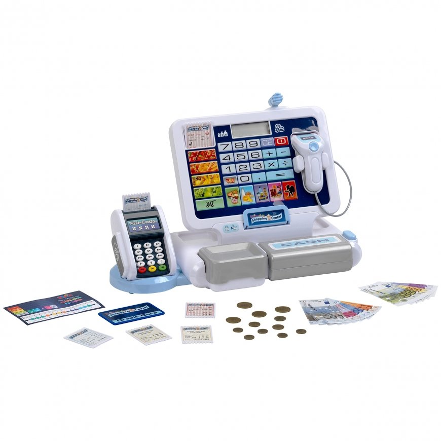 Cash register with terminal and scanner