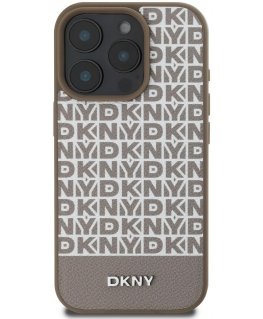 DKNY PU Leather Repeat Pattern Bottom Stripe MagSafe Case for iP