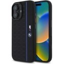 Dėklas BMW BMHMP16S23SHEB iPhone 16 6.1" juoda/juodas hardcase Silicone Hexagon Mėlyna Line MagSafe